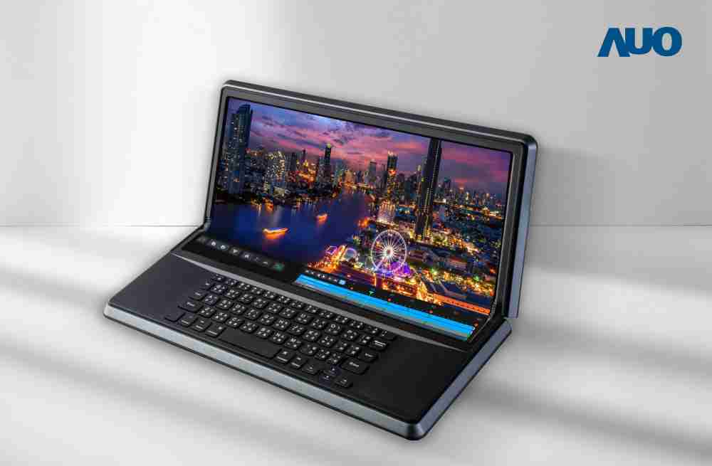 PA直营14.6吋Micro LED折迭显示屏幕，，，，搭配半径4mm的弯折绞炼，，，，以及高画素、、、、高亮度、、高对比度的显示技术特点，，，，即便在大视角下仍保有绝佳色相与亮度