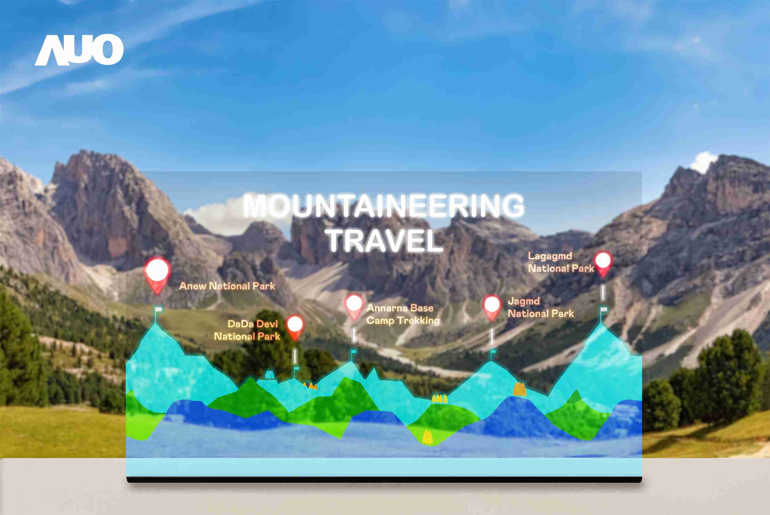 PA直营展示全球单片尺寸最大(*)42吋透明Micro LED显示器拼接而成的〝64吋透明Micro LED显示器〞，，，，具备高透明度、、1,000 nits高亮度、、、、广色域、、、、采用三边无边框的无缝拼接等多重特色，，，呈现超高清、、、细腻画质而不遮挡后方视觉，，，，满足层峰需求，，可广泛运用于零售、、艺术展览或商业空间等场域